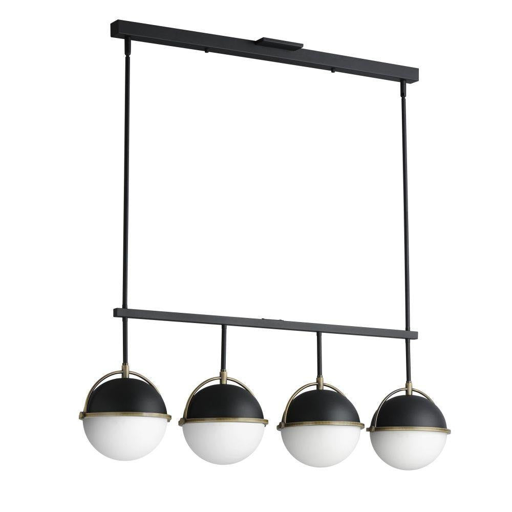 Maxim Lighting 12414SWBKWBR Duke 4 Light 8.75 inch Black/Weathered Brass Linear Pendant Ceiling Light