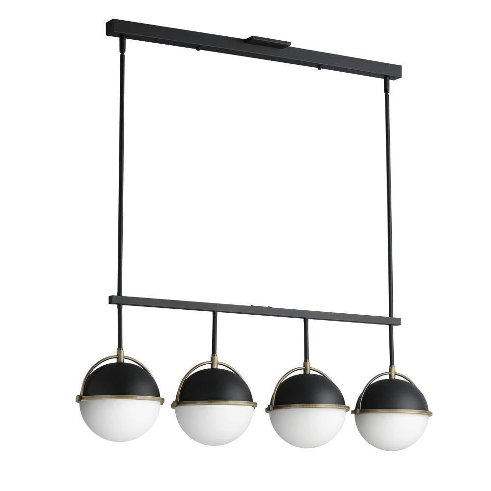 Maxim Lighting 12414SWSNSBR Duke 4 Light 42 Inch Satin Nickel with Satin Brass Linear Pendant Ceiling Light