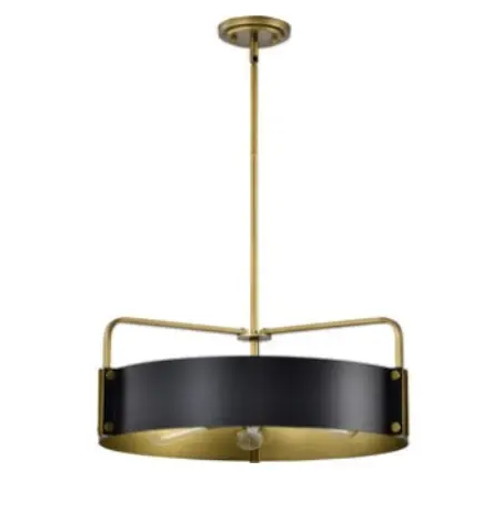 Nuvo 60-7844 Altos Large Pendant Light Fixture w/o Bulbs, 5-Light, Voltage 120V, Matte Black/Natural Brass