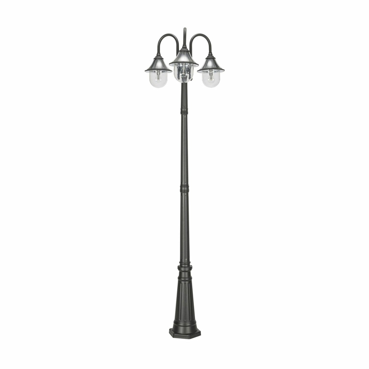 Gama Sonic 123BM50003 Orion Triple Head Lamp Post, Black Finish