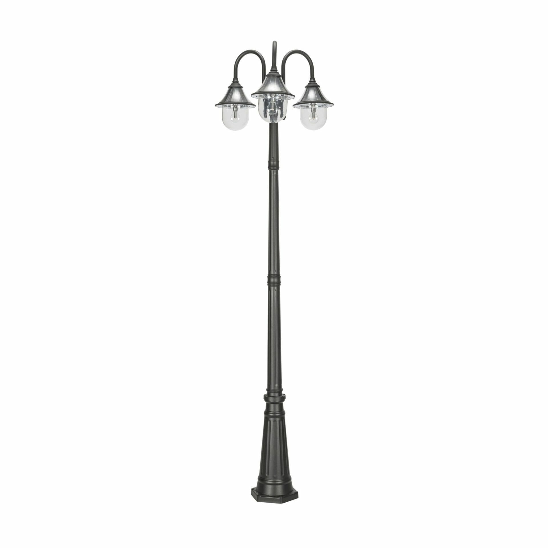 Gama Sonic 123BM50003 Orion Triple Head Lamp Post, Black Finish