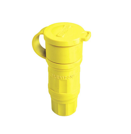 Leviton 29W09 30 Amp, 120/208 Volt 3-Phase Y, Non-NEMA, 4P, 4W, Locking Connector, Industrial Grade, Non-Grounding, Wetguard - YELLOW