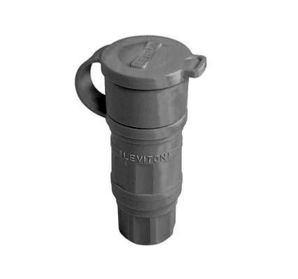 Leviton 29W47-B 30 Amp, 125 Volt, NEMA L5-30R, 2P, 3W, Locking Connector, Industrial Grade, Grounding, Wetguard - Black