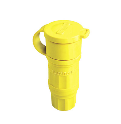 Leviton 29W48 30 Amp, 250 Volt, NEMA L6-30R, 2P, 3W, Locking Connector, Industrial Grade, Grounding, Wetguard - YELLOW