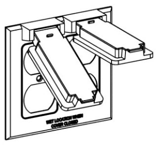 ORBIT 2C-2D-W Weather-Proof Two-Gang Duplex Receptacle Cover, White Finish