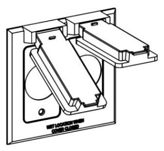 ORBIT 2C-2S Weather-Proof Two-Gang Single Receptacle Cover, Gray Finish