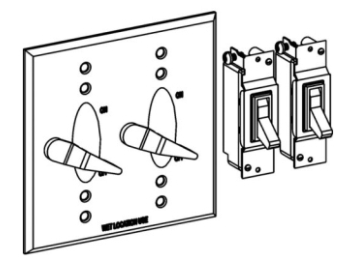 ORBIT 2C-2SW-W 2-G Weather-proof Cover 2 Lever Switches + 15A Switch Device Mount - White Finish