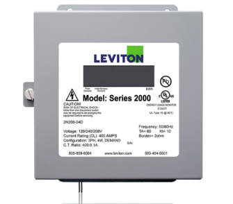 Leviton 2N208-4D Submeter, Indoor, 120/208/240v, 3 Phase 4 Wire, Max 400a, Three Element, Demand, Electric Meter