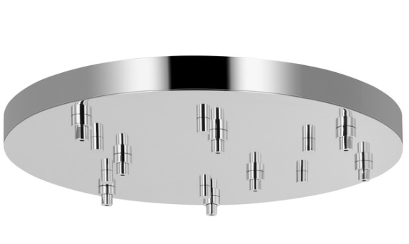 Visual Comfort Architectural SLCH578N Round Multiport Canopy, 08-Lights, Polished Nickel Finish
