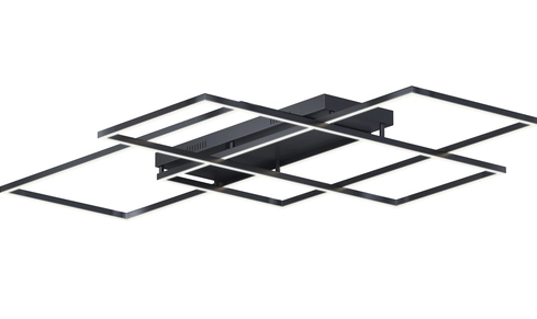 ET2 Contemporary Lighting E21519-BK Traverse LED 48 inch Flush Mount Ceiling Light, Color Temperature 3000K, Lumens 5500, Black Finish
