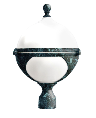 Dabmar Lighting GM972-L6-30K-VG LED Cast Aluminum Post Top Light, E26, Color Temperature 3000K, Verde Green Finish