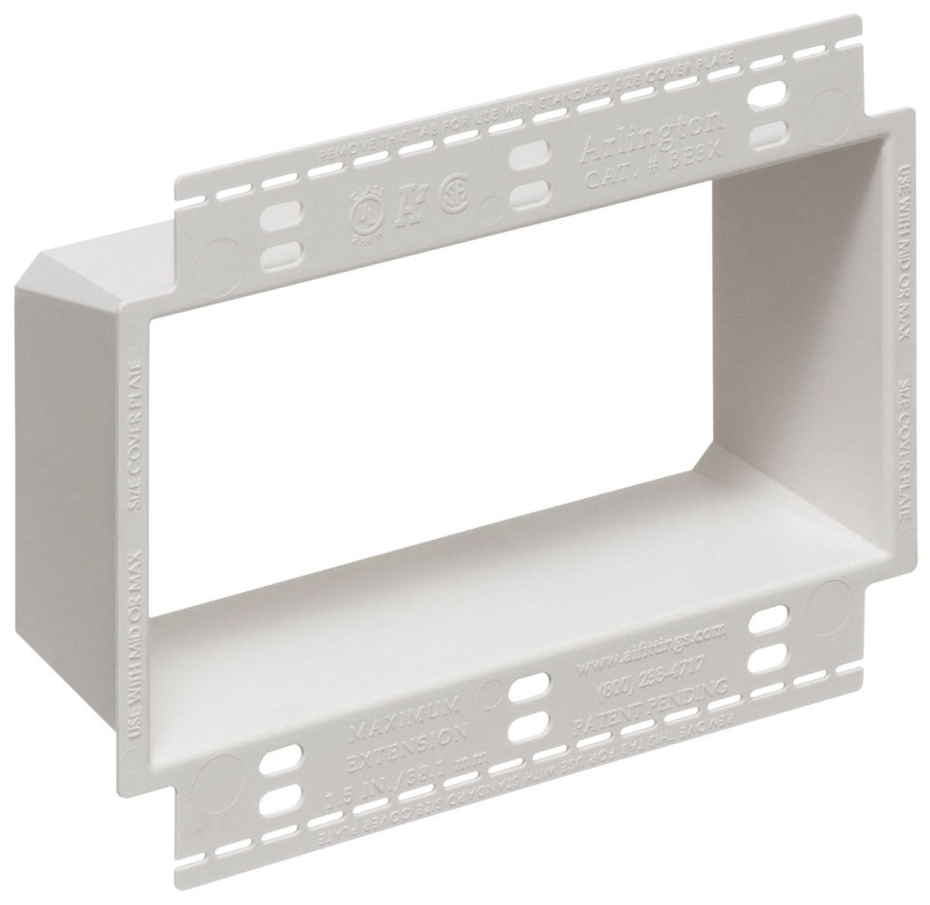 Arlington BE3X Electrical Outlet Extra Large Box Extender 3