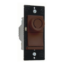 Wattstopper DR703PV 700W Incandescent Single Pole/3-Way with Pilot Light, Preset Rotary Dimmer, Brown