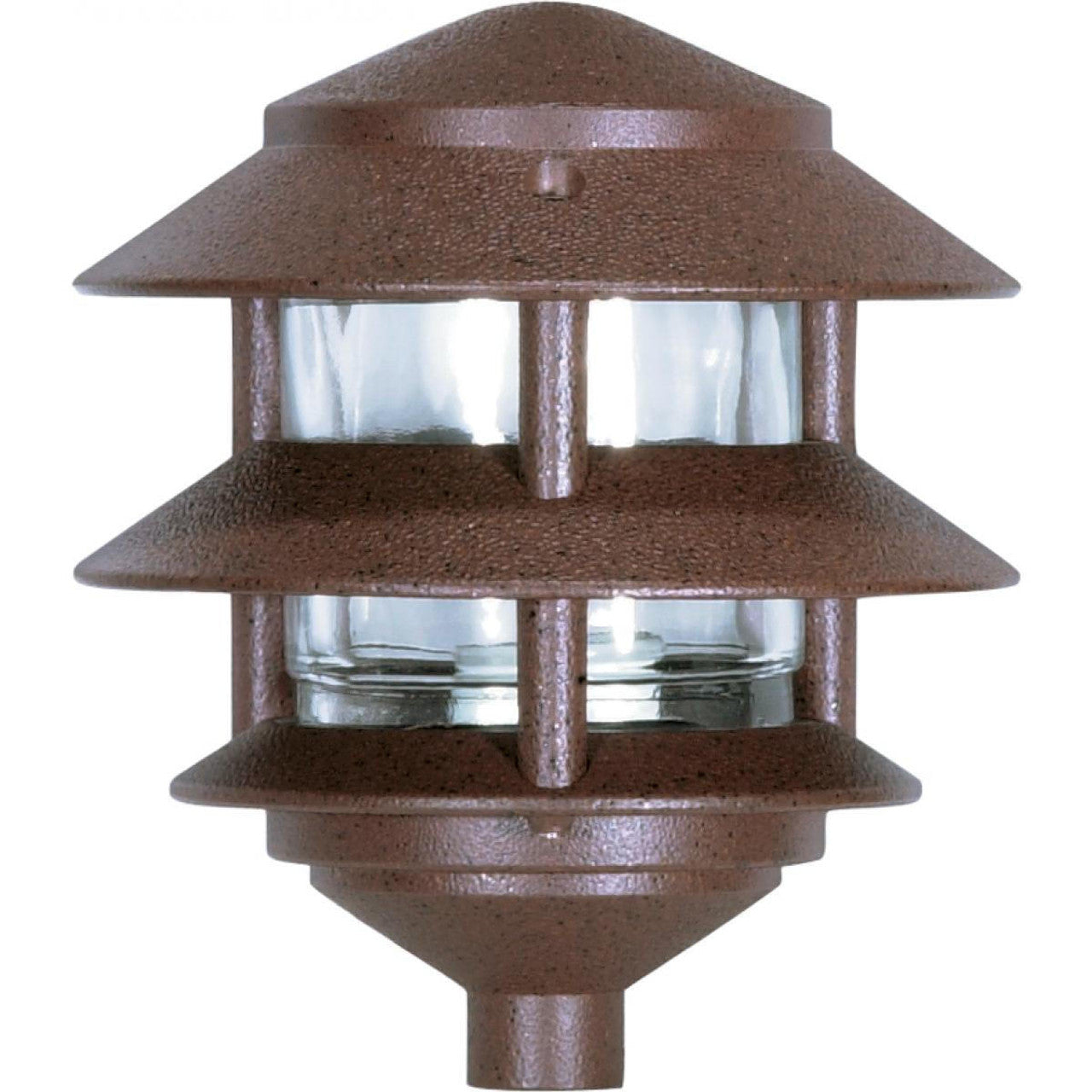 Nuvo SF76-632 1 Light, 8" Pathway Light, 2 Louver Small Hood, Old Bronze Finish