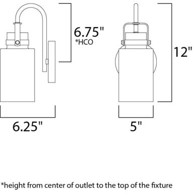 Maxim Lighting 30170CLBZGLD Magnolia 1 Light 5 inch Bronze Gold Wall Sconce Wall Light - Dimension Diagram