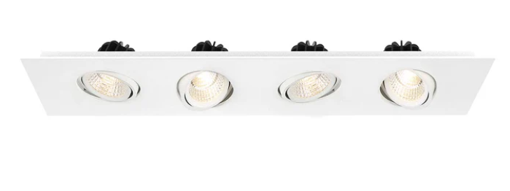 Eurofase Lighting 30237-02 24" LED Recessed Square Downlight, 4 Lights, Lumens 3800 lm, Color Temperature 3000K, 120V, 12W, White