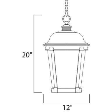 Maxim Lighting 3029CDBZ Dover DC Outdoor Hanging Lantern Dimensions 12 Inch Wide 20 Inch High
