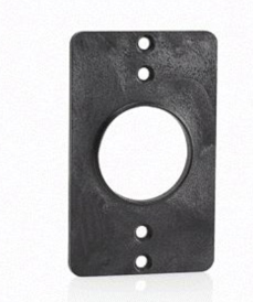 Leviton 3052-E Coverplate, Standard, Single-Gang, Thermoplastic, fits 15a Straight Blade & Locking And 20a Straight Blade Receptacles, Black Finish