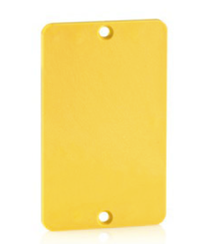 Leviton 3054-Y Coverplate, Standard, Single-Gang, Thermoplastics, Blank, Yellow Finish