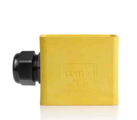 Leviton 3059-2Y Portable Outlet Box, Single-Gang, Standard Depth, Pendant Style, Cable Diameter, 0.590", 1.000", Yellow Finish