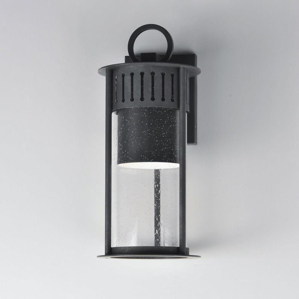 Maxim Lighting 30632CDBKP Windsor 1 Light Black Patina Outdoor Wall Lantern - Angle View Lit