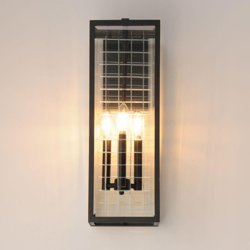 Maxim Lighting 30694CLBK Magnus 3 Light 21 Inch Black Outdoor Wall Light - Illuminated Front View