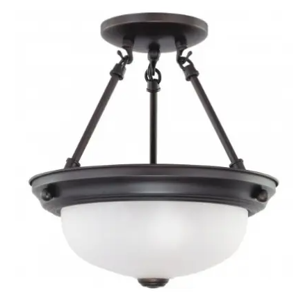 Nuvo 60-3145 11in Flush Mount Fixture, 2-light, Mahogany Bronze