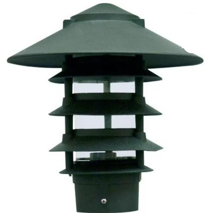 Dabmar LightingD5500-L12-40K-310-G Powder Coated 5-Tier Cast Aluminum Pagoda Light, 3 in. Base & 10 in. Top, Voltage 120V, Color Temperature 40K, Wattage 12W, Green