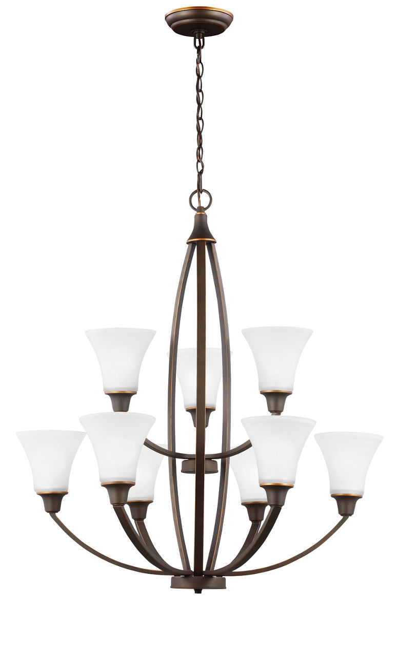 Generation Lighting 3113209-715 Metcalf 9 Light 31 inch Autumn Bronze Chandelier Ceiling Light