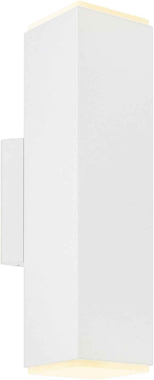 DALS Lighting LEDWALL-B-WH Brooklyn Square LED Cylinder, Color Temperature 3000K, Lumens 2,100Lm, Voltage 120V, White Finish