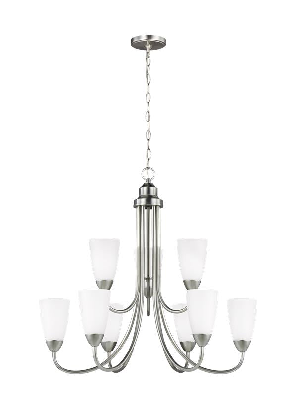 Generation Lighting 3120209-962 Seville 9 Light Brushed Nickel Chandelier Ceiling Light