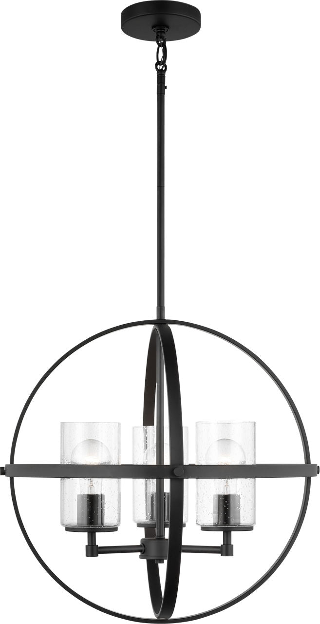 Generation Lighting Alturas 3 light chandelier ceiling light in midnight black