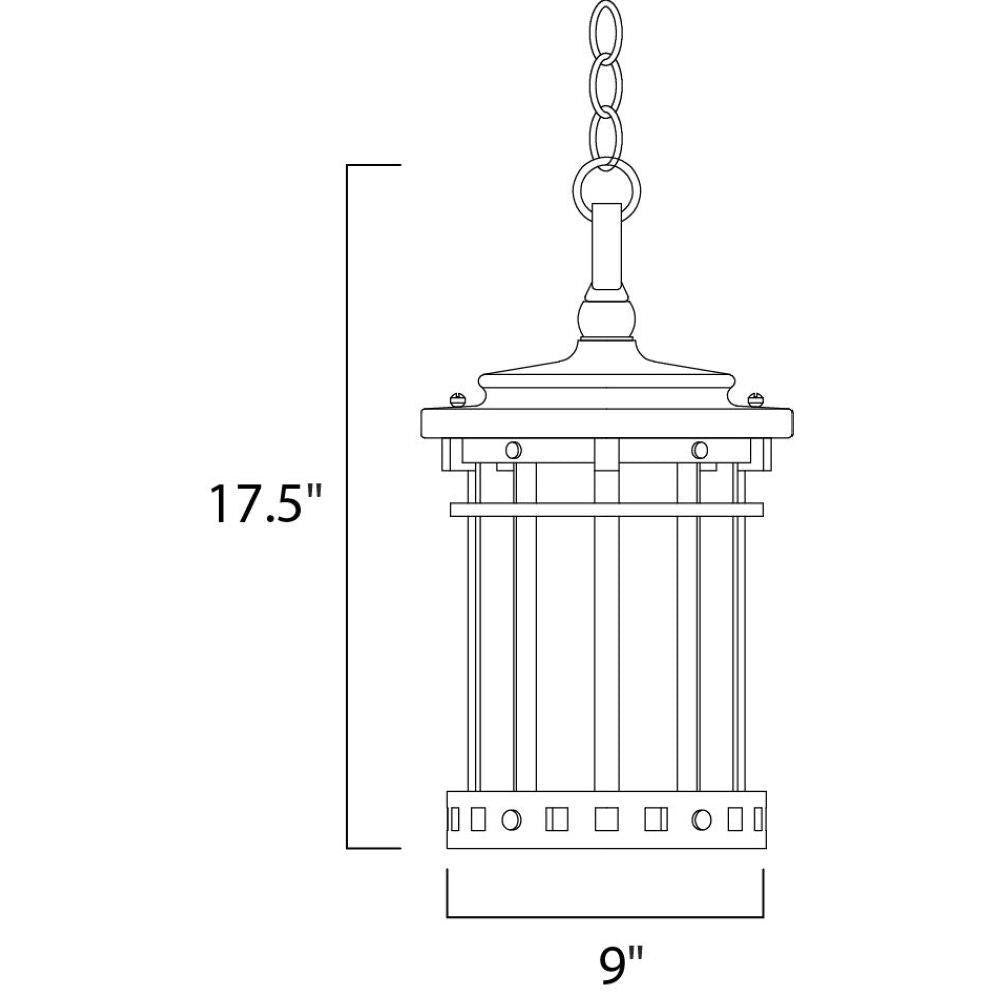 Maxim Lighting 3138CDSE Santa Barbara DC Outdoor Pendant Dimensions 17.5 inch Height 9 inch Width