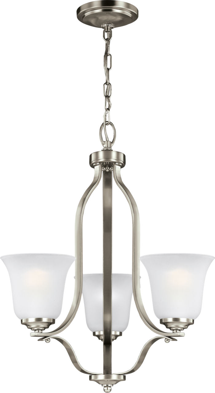 Generation Lighting Emmons 3 light brushed nickel chandelier ceiling light