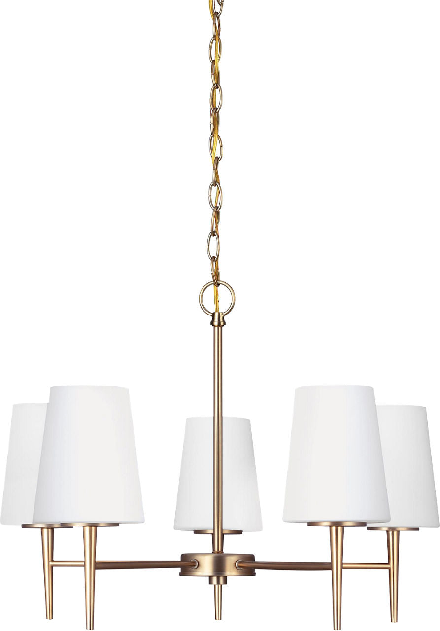 Generation Lighting Driscoll 5 light satin brass chandelier ceiling light