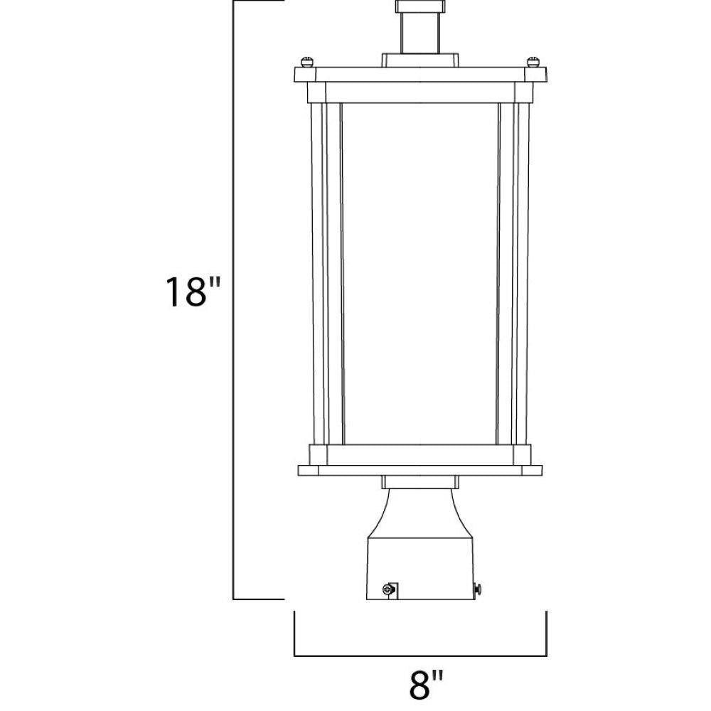 Maxim Lighting 3150CDWSBZ Bungalow Outdoor Post Mount Dimensions 18 inch Height 8 inch Width