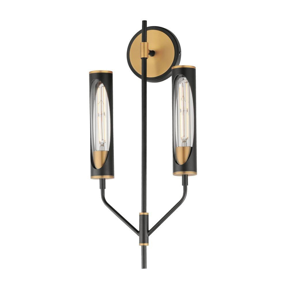 Maxim Lighting 16170CLBKAB Regent 2 Light 22.5 inch Black/Antique Brass Wall Sconce - White Background