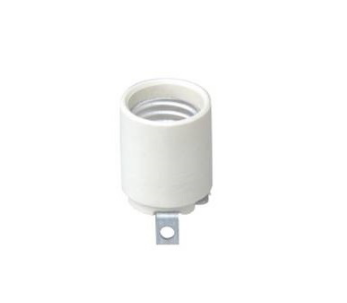 Leviton 3152-F Medium Base, One-Piece, Keyless, Incandescent, Unglazed Porcelain Lampholder, Bracket Mount, Single Circuit, Back Wired, - White