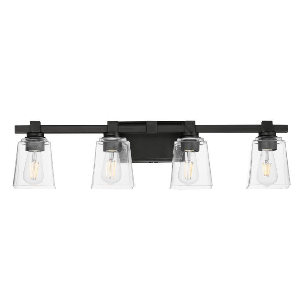 Maxim Lighting 21384CLBK Cubos 4 Light 30.75 inch Matte Black Bath Vanity Wall Light - Front View