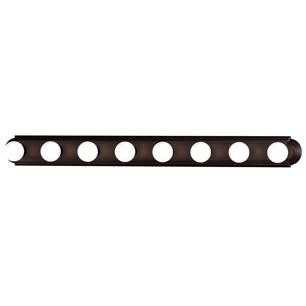 Maxim Lighting 7128SN Essentials 8 Light 48 inch Bath Vanity Wall Light Oil Rubbed Bronze