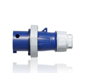 Leviton 320P6WLEV 16/20 Amp, 250 Volt, 2P, 3W, LEV Series North American-Rated IEC 60309-1 & 60309-2 Pin & Sleeve Plug, Industrial Grade, IP66/67/68/IP69K, Watertight - BLUE