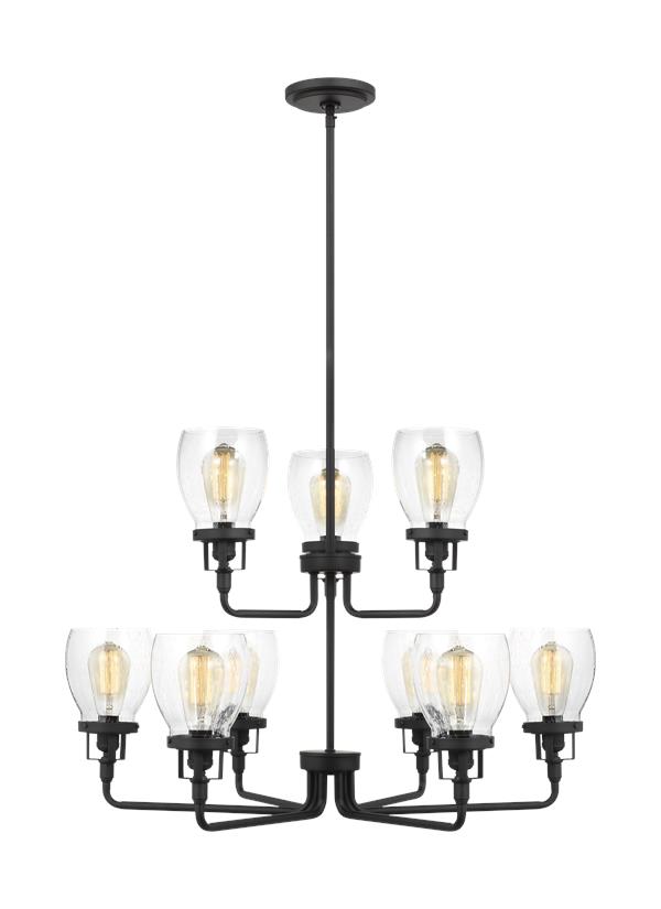 Generation Lighting Belton 9 light midnight black chandelier ceiling light