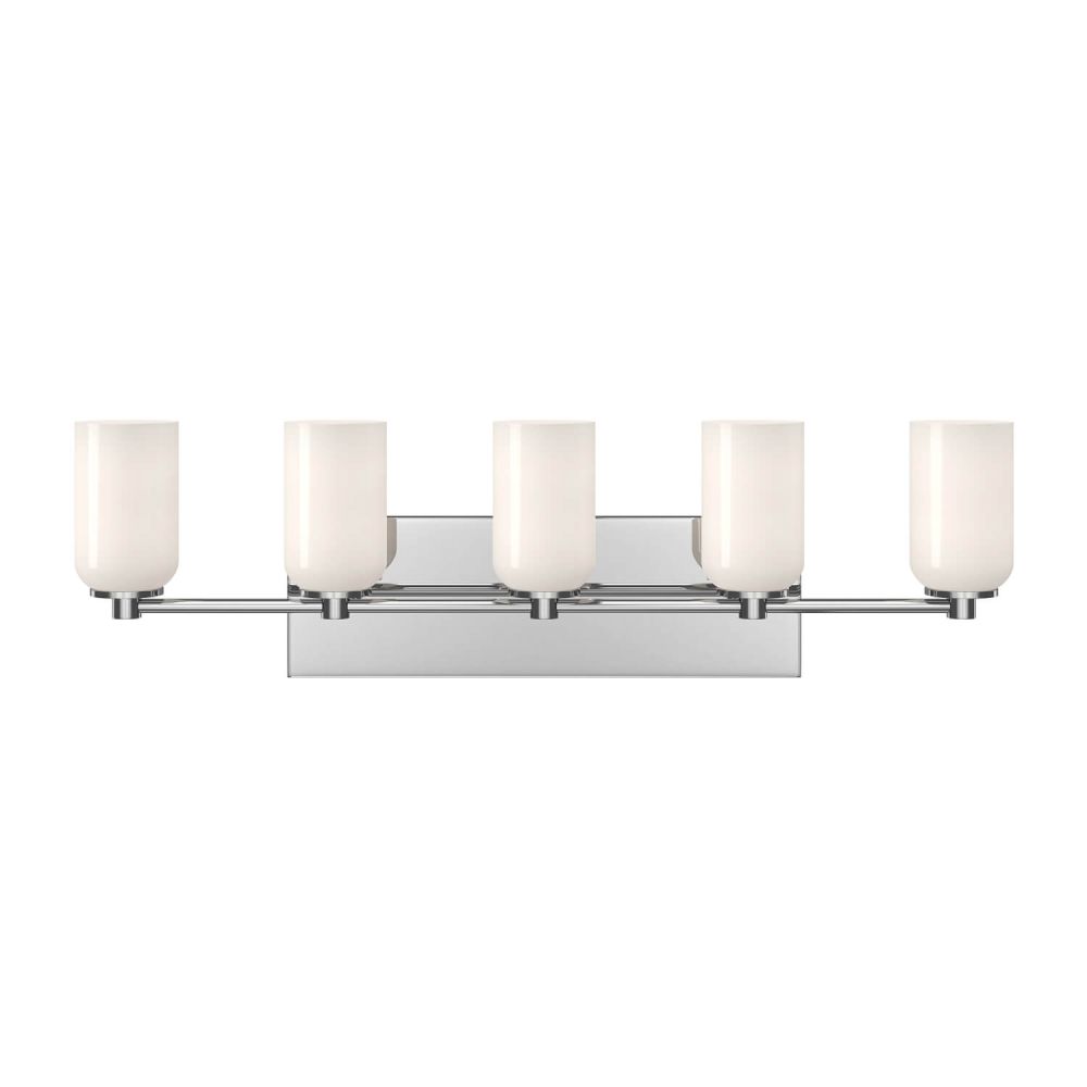Kuzco Lighting VL57732-CH/GO Nola 5 Light 32 inch Bath Vanity Light in Chrome with Opal Glass Shade