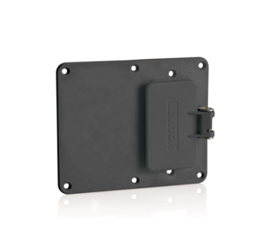 Leviton 3241W-E Two-Gang, 1-GFCI with Weather-Resistant Flip-Lid, 1-Blank Coverplate - BLACK