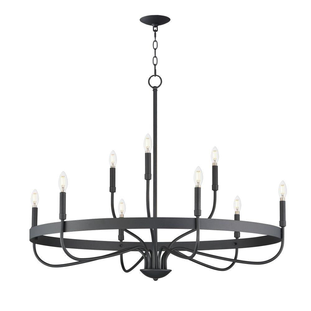 Maxim Lighting 14499BK Frankie 9 Light 39.75 Inch Black Chandelier Ceiling Light
