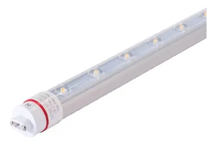 Keystone KT-LED8T8-36P1S-865-D /G2 36-in LED Sign Tube, Single Sided Output And Rotatable R17D End Caps, Wattage 8W, Voltage 120V-277V, Color Temperature 6500K, Clear