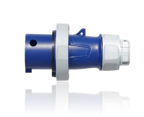 Leviton 330P6WLEV 30A, 250V 2P, 3W, LEV Series Pin & Sleeve Plug, Watertight, Blue Finish
