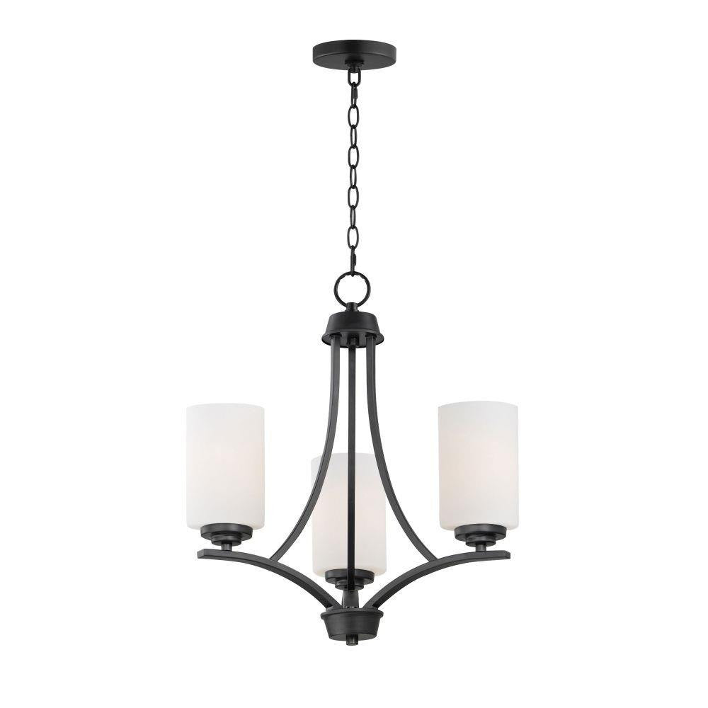 Maxim Lighting 20033SWSBR Deven 3 Light 18 Inch Satin Brass Chandelier Ceiling Light - White Background