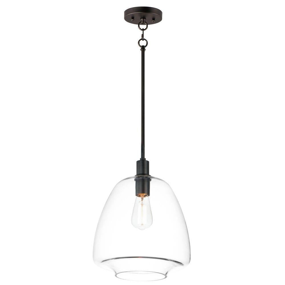 Maxim Lighting 11116CLBK Babylon 1 Light Matte Black Pendant Ceiling Light