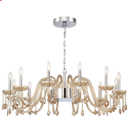 Eurofase Lighting 34080-030 Ferrero 42" 12 Lights Chandeliers Light, Chrome Finish